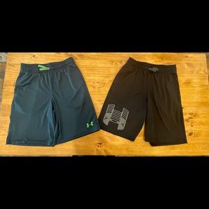 (2) Under armor big boy shorts size Large